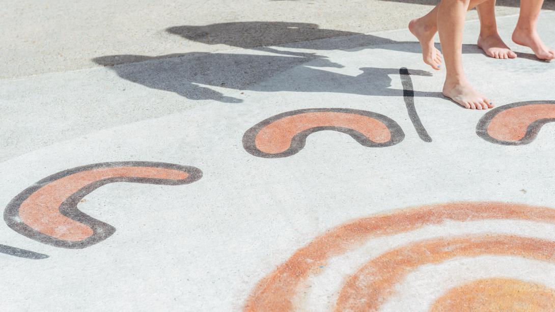 Scarborough decorative coloured concrete aboriginal art